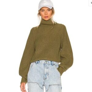L'Academie Raylee Turtleneck Sweater in Olive - Size M